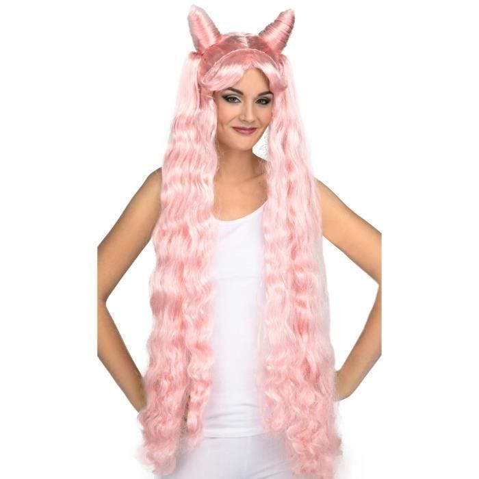 Perruque Manga Longue Rose pour le carnaval, un anniversaire déguisé ou une kermesse. Les enfants pourront se déguiser en