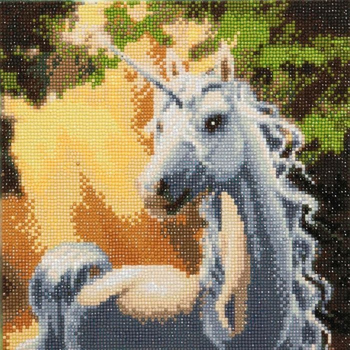 Tableau Strass Diamant Crystal Art Licorne 30cm - KIT DIAMANT Multicolore - Assort.