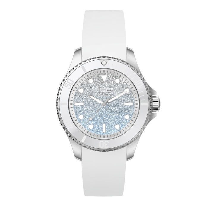 Montre bracelet Ice-watch - 020370 - ICE steel Lo White - Montre Argent pour Femme avec Bracelet en Silicone (Small)