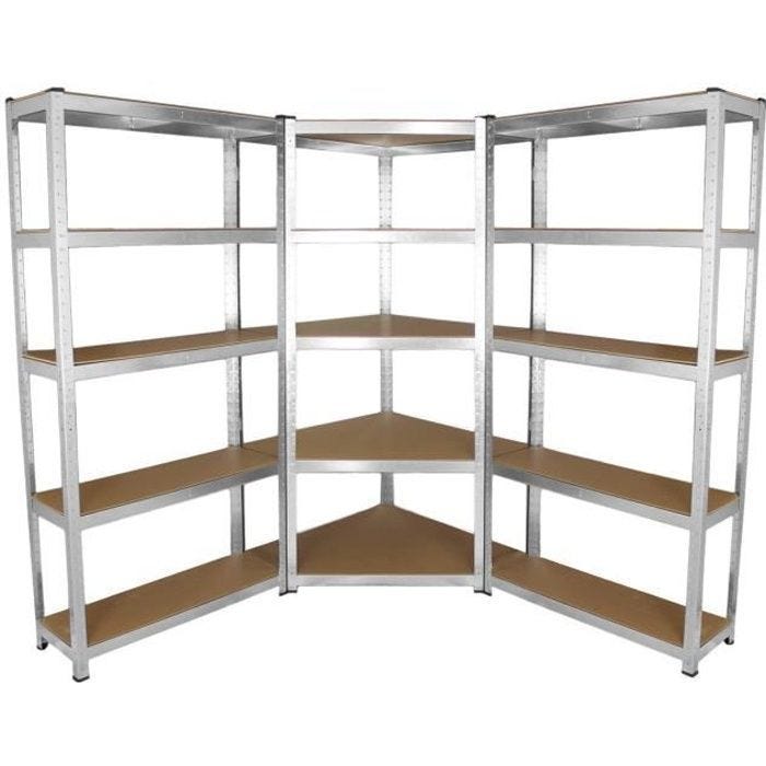 Lot de 2 étagères de rangement Galwix de 90cm et 1 étagère d'angle - Monster Racking