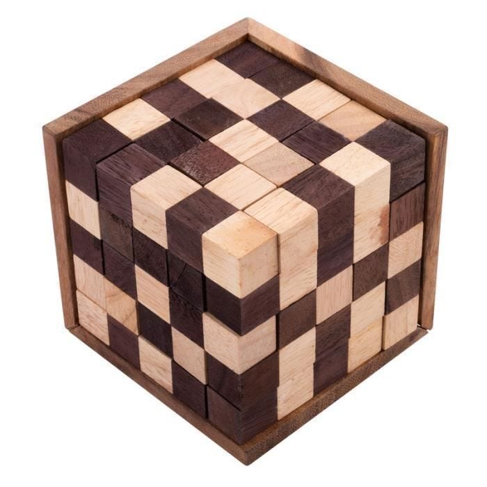Casse-tête - Engelhart - 125 cubes en bois - Niveau difficile 4/5 - 25 pièces - 14x14x14 cm