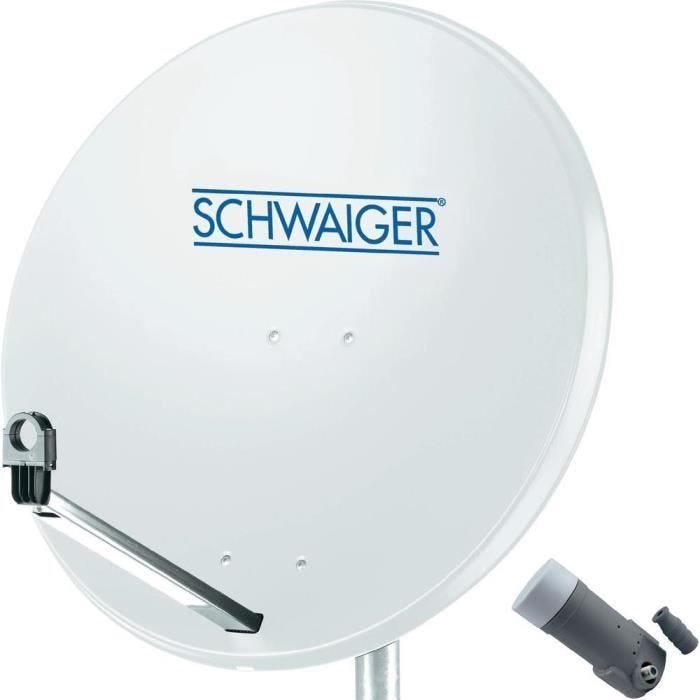 Parabole 80 cm - Schwaiger - Single-LNB - Gris - Résistante aux intempéries - Haute puissance