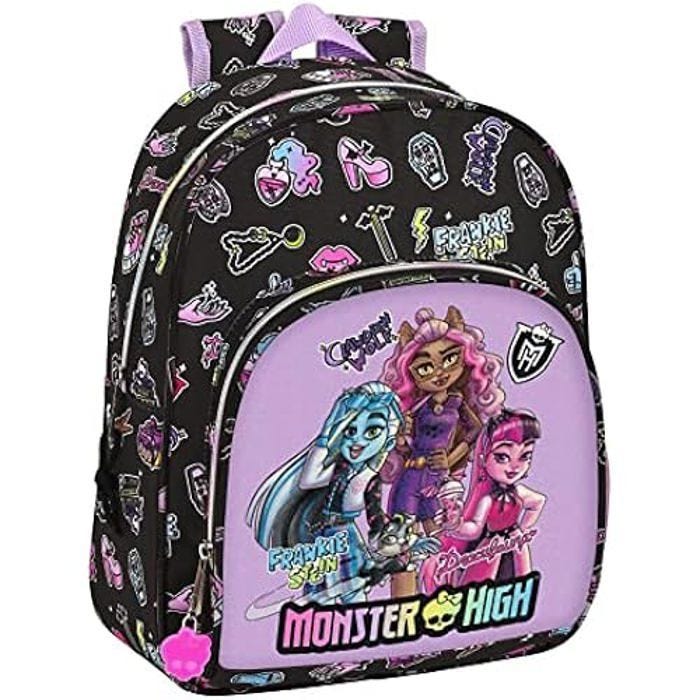 Safta MONSTER HIGH Sac à dos pour enfants de différents âges, confortable et polyvalent, qualité et résistance, noir 28 x 10 x 34