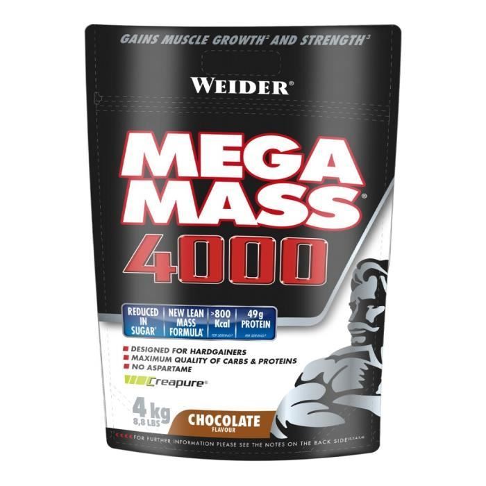Hard Gainer Weider - Mega Mass 4000 - Chocolate 4000g