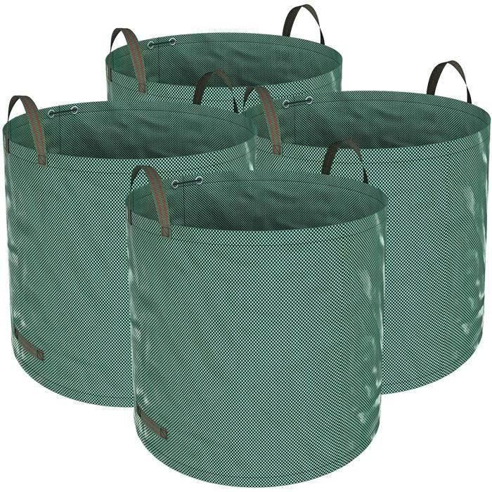 SD14670-4pcs Sac de Jardin Sac de Déchets de Jardin Solide - Autoportante et Pliable indéchirable - Réutilisable 272L Sacs Poubelle
