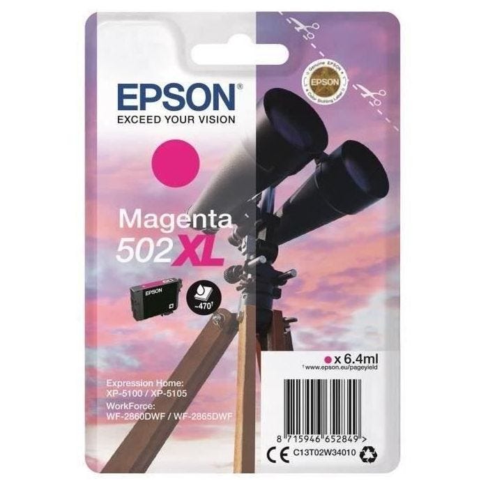 EPSON Cartouche d'encre 502 XL Magenta - Jumelles (C13T02W34020)