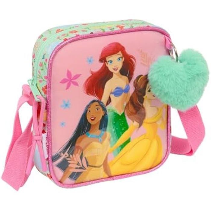 Petit sac à bandoulière - SAFTA - PRINCESAS DISNEY BLOOM - Confortable - Polyvalent - Zippé