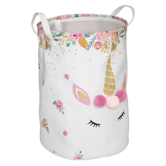 Bac à jouet "Licorne" - tissu H50 cm - Multicolore - Atmosphera createur d'interieur
