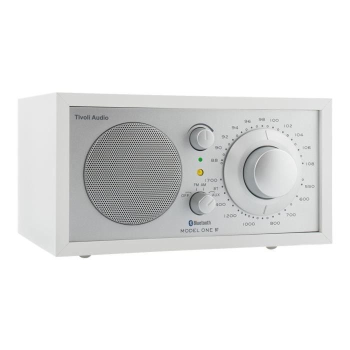 Radio - Tivoli - Model One BT - Argent/Blanc - Bluetooth - Entrée auxiliaire - Bois