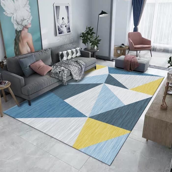 Tapis - UNI - 120x160cm - Microfibre - Bleu - Universel