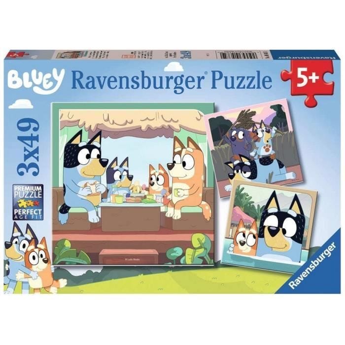 Puzzle 3x49 pièces Les aventures de Bluey - Ravensburger - LUDIQUE ET EDUCATIF - Dès 5 ans
