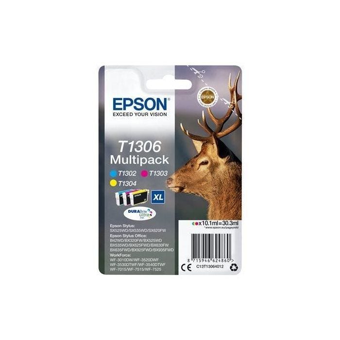 EPSON Multipack T1306 - Cerf - Cyan, Magenta, Jaune (C13T13064012)