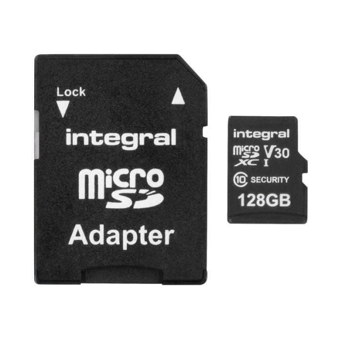 Carte mémoire - Integral - INMSDX128G10-SEC - 128 Go - UHS-1 U3 - Vitesse 100 Mo/s