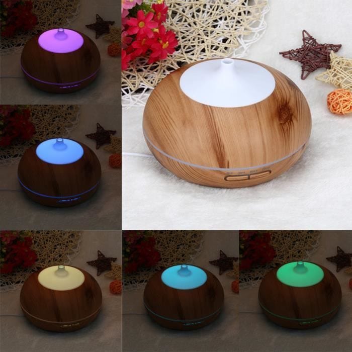 LED Essential Diffuseur en bois à ultrasons Humidificateur d'air aromathérapie Atomiseur@dx661