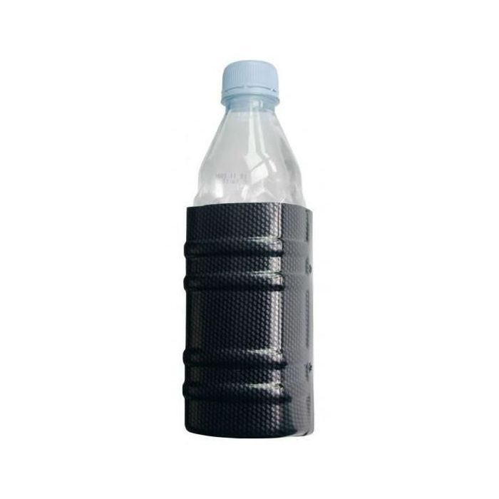 Porte boisson - Carbone - Noir - Pour bouteilles 0,5 L - Fixation adhésive - Colliers fournis