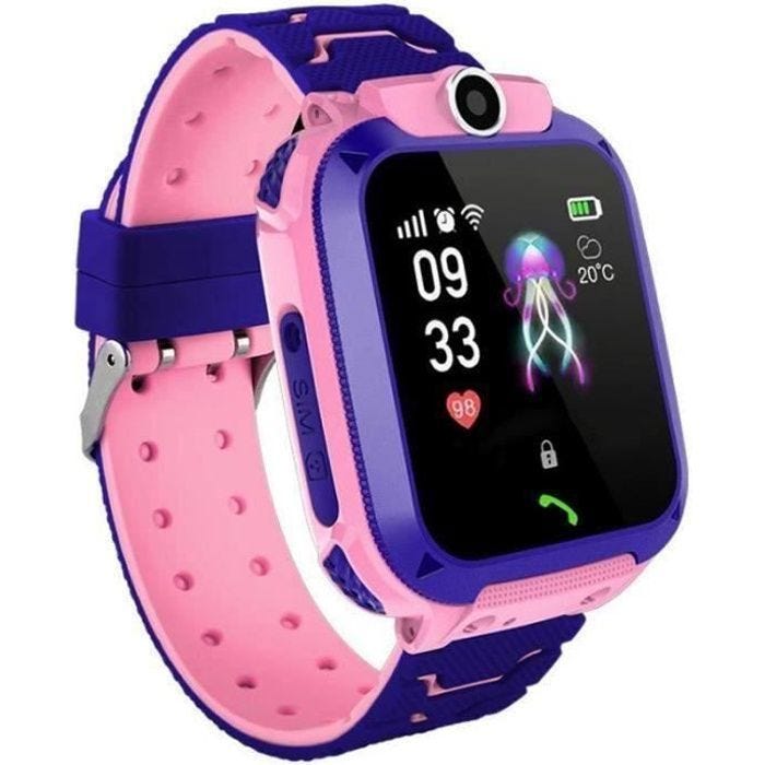 Enfants Montre Intelligent,Montre Enfant Tracker IP67 Étanche Téléphone Montre Connectée Enfant Fille Garçon SOS Smart Watches Ros