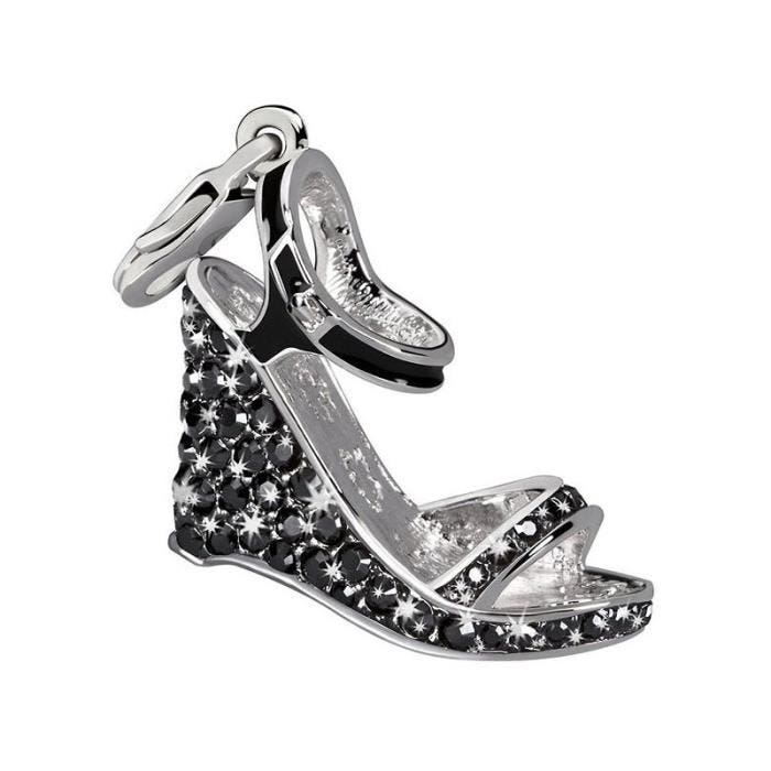 Bijoux - Glamour - GS2-01 - Argent - Noir - 4 cm