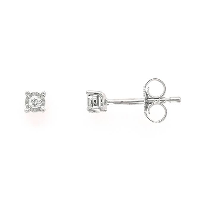Boucles d'Oreilles femme - BRILLAXIS - Boucles d'oreilles Brillaxis diamant 0.03 cts - Couleur de la matière:Blanc
