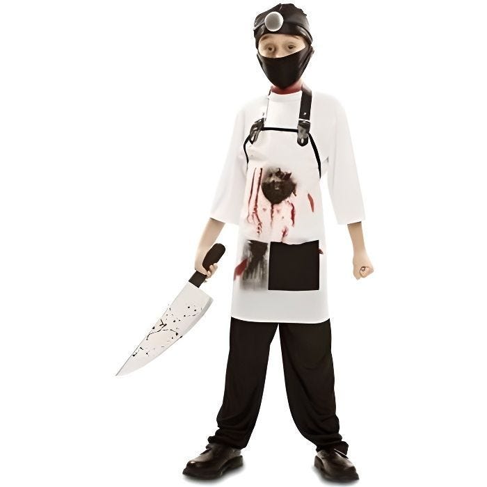 MOM Déguisement Docteur Garçon (Taille: 7-9 ans), Halloween, mardi gras