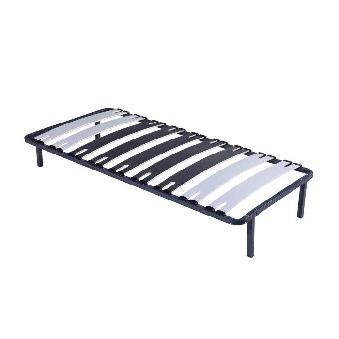 patrick - Solide et Confortable Sommier Cadre a lattes Pieds 100x200 x 29 cm en Metal - 9 Larges Lattes de 12,5