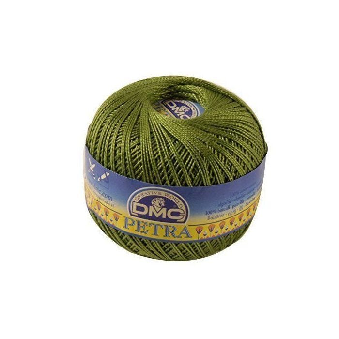 Fil DMC Petra, 100% coton, vert, Taille 3