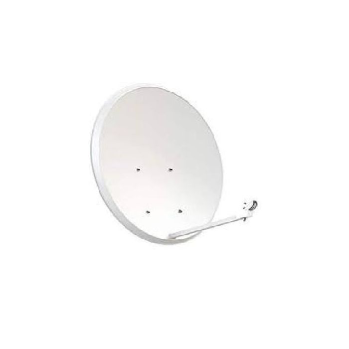 HDME Parabole Satellite Acier 65cm blanche avec support LNB idéal Astra Hotbird Eutelsat