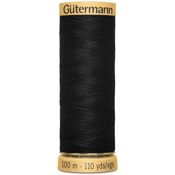 Fil à coudre - GÜTERMANN - 100m - 100% coton - Noir - n°5201