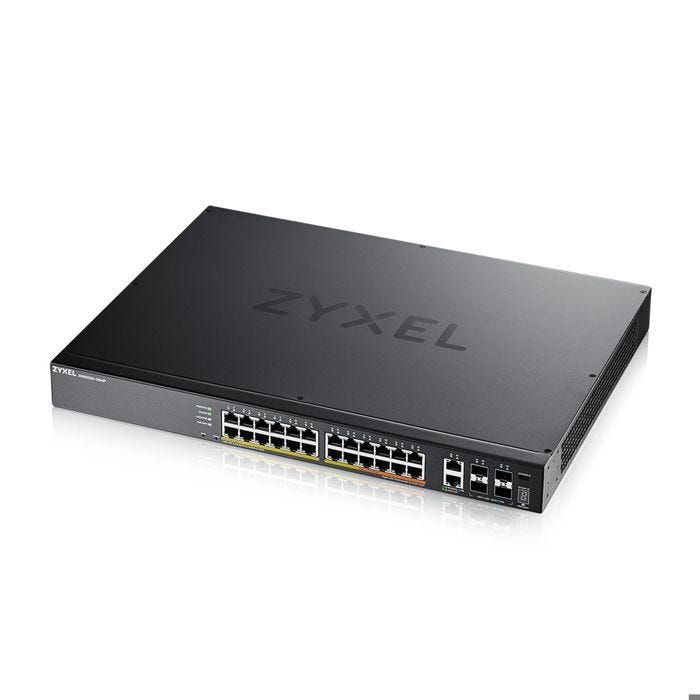 Switch - ZYXEL - 24-PORT GBE L3 ACCESS POE+ - 6 10G UPLINK - Gestion centralisée - Stacking