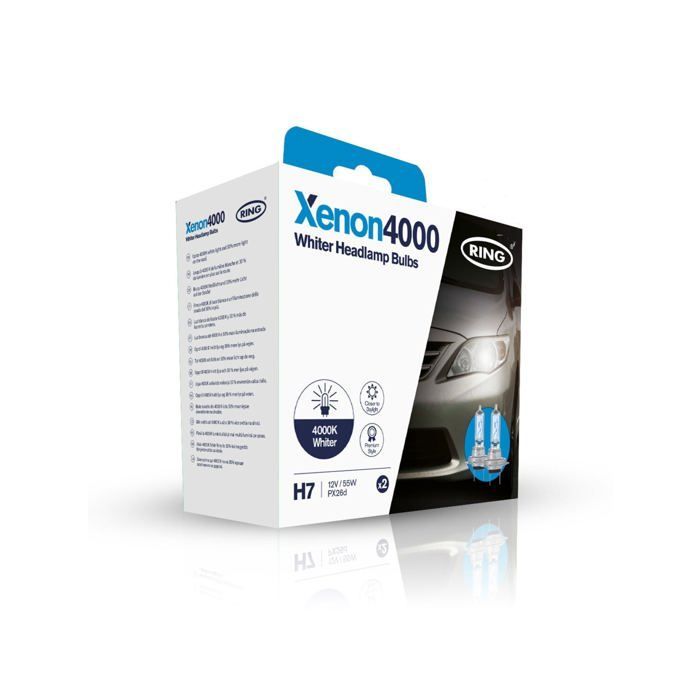 2 AMPOULES H7 12V 55W PX26D XENON4000 (BLISTER) RING