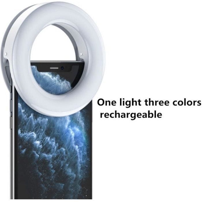 Selfie Ring Light Anneau Lumineux Réglable Lumière pour Caméra Smartphone Photo Studio Vidéo Youtube