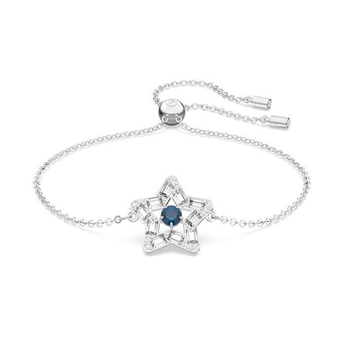 Bracelet - SWAROVSKI - Stella - Cristaux incolores - Pierre dansante bleue - Ajustable