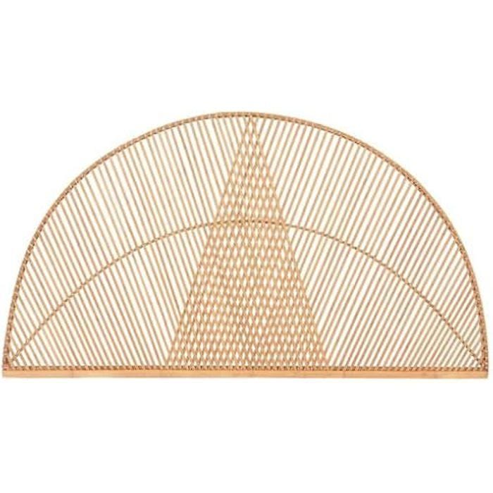 Tête de lit - HOME ESPRIT - Modèle en fibre de bambou - Dimensions 150 x 2 x 80 cm - Multicolore - Marron clair