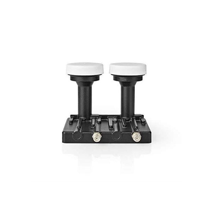 Nedis - LNB Universel - Twin-Monoblock - 6.0 - Réduit Le Rapport Signal/Bruit - Nombre de Bruit 0,2-0,85 DB - 4 Types de signaux