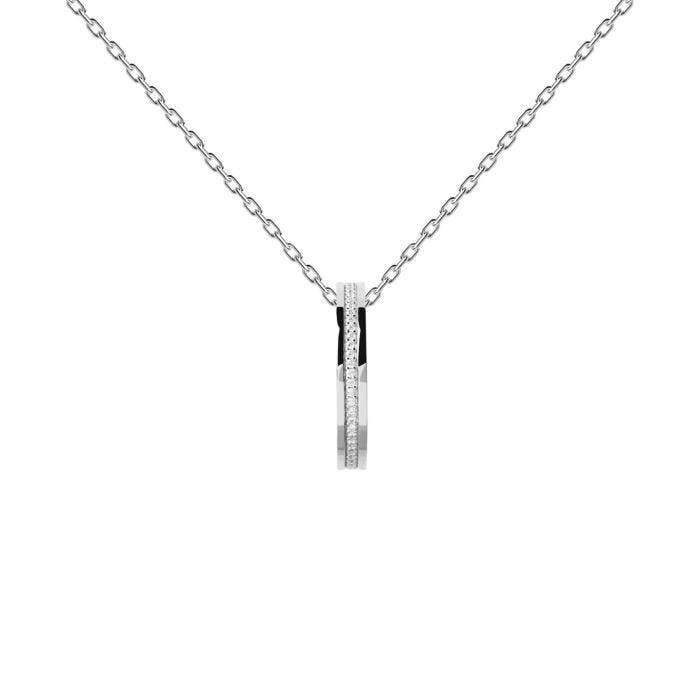 Collier - PDPAOLA - Collier PdPaola Infinity - Argent sterling 925 - Pendentif cercle - Zircon blanc