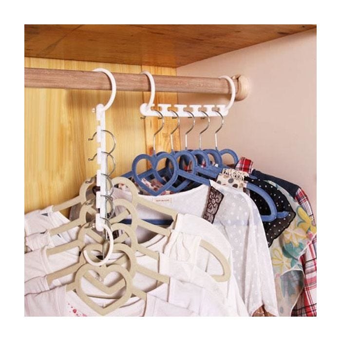 Cintres économiseurs d'espace - Non spécifié - 8 pcs - Plastique - Multifonctionnel - Flexible