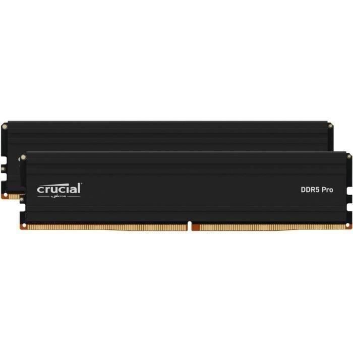 Mémoire RAM - CRUCIAL - DDR5 PRO - Kit 48 Go (2 x 24 Go) - 5600 MT/s - UDIMM - CL46 - CP2K24G56C46U5