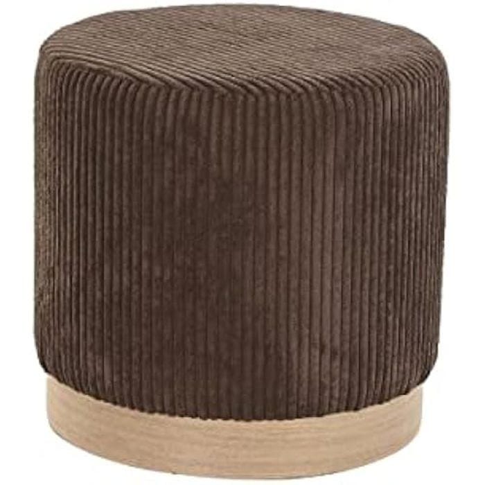 Repose-pieds - DKD Home Decor - Standard - Velours - Marron clair - 40x40x40 cm