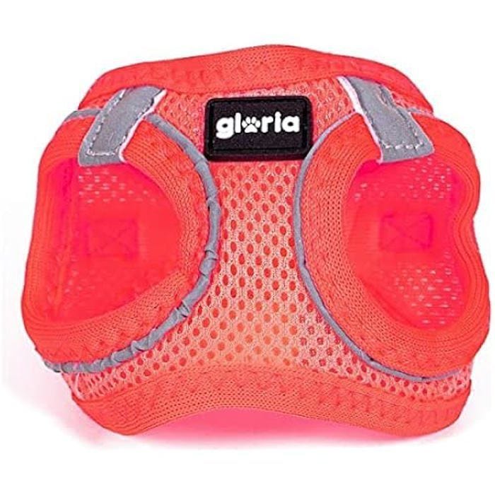 Harnais pour Chien - GLORIA - Trek Star - Réglable - Rose - Taille L (33,4-35 cm)