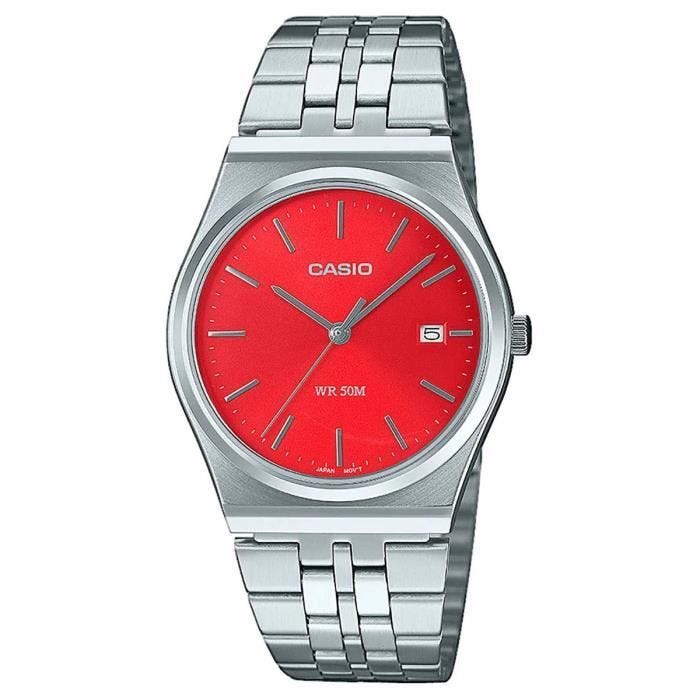 Montre Casio - Femmes - MTP-B145D-4A2VEF - Argent Acier inoxydable - 35 mm - Rouge