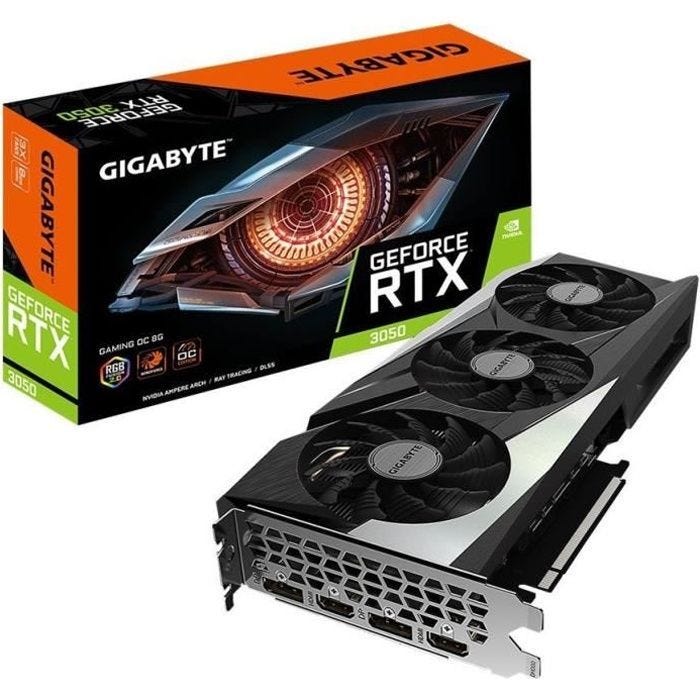 Carte graphique - GIGABYTE - RTX 3050 GAMING OC 8 GD (GV-N3050GAMING OC-8GD)