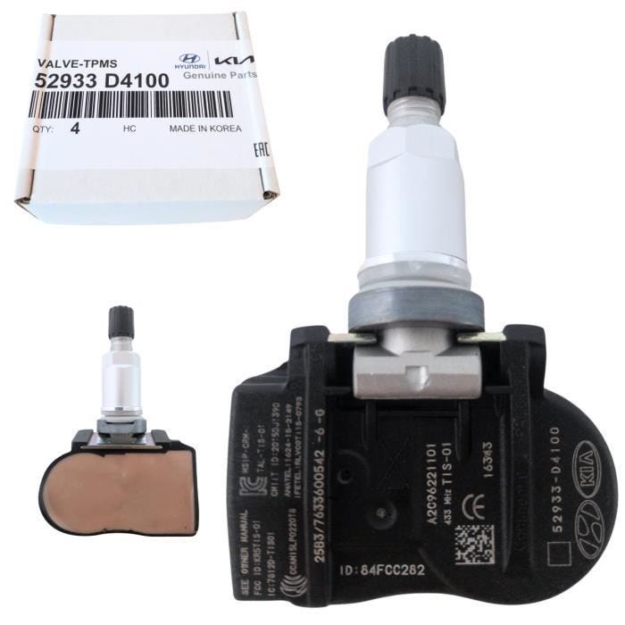 Capteur de pression des pneus - CONTINENTAL - TPMS - Préprogrammé - Compatible Hyundai et Kia - Noir