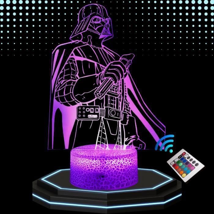 Lampe De Chevet 3D LED Star Wars Dark vador, Veilleuse Changement de Couleurs , Lampe Tactile Bureau et Chambre Enfant