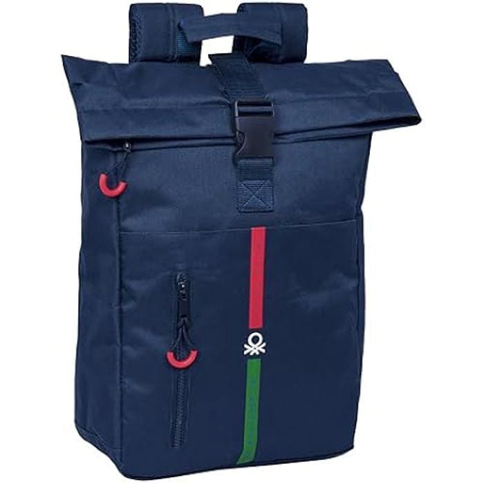Sac à dos Benetton Italy pour ordinateur portable 15,6" - Confortable et polyvalent - Bleu marine