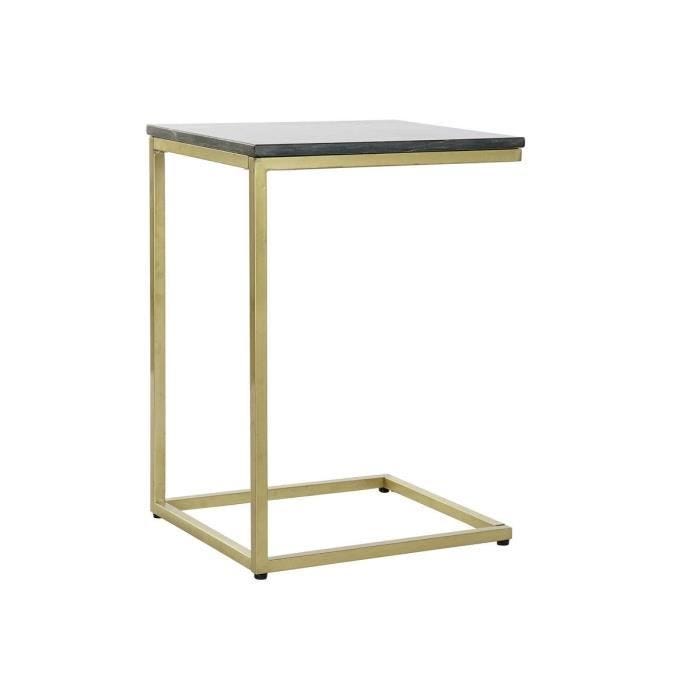 table d'appoint 40 x 46 x 65 cm noir doré marbre fer