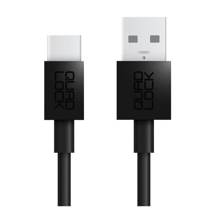 Câble USB-A/USB-C Quad Lock - noir - 20 cm