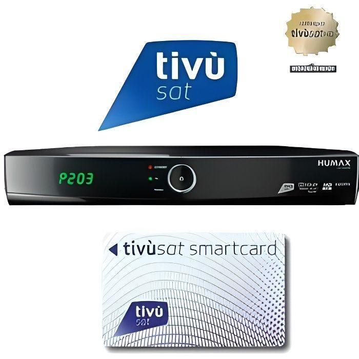 Pack Italien TIVU Sat à vie + Terminal Humax 5600S HD sur Hotbird 13°E
