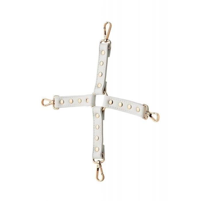 Sangle Croix Pour Menottes Poignets Et Chevilles Simili Cuir Blanc Blanc
