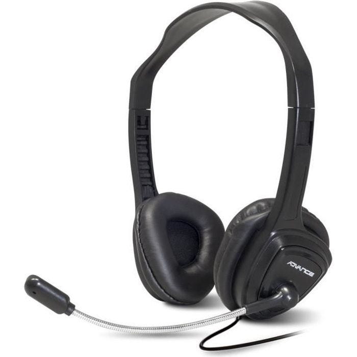 Micro-Casque ADVANCE MIC-S765 - Filaire - PC - Noir