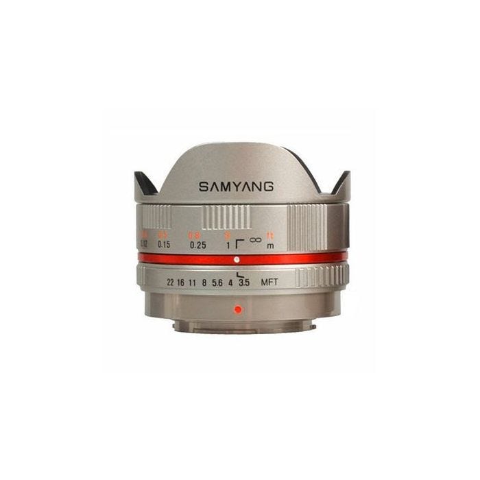 Objectif Samyang 7,5mm f/3.5 pour capteur micro 4/3 - Oeil-de-poisson - SILVER