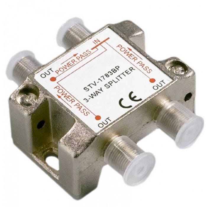 Répartiteur TV - Erard - Itc 5403 - Bande passante 5-2400 MHz - Boîtier métal - 3 ports